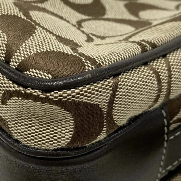 Auth COACH Signature International Shoulder Bag 4270 Dark Brown Light Brown - Picture 10 of 11